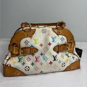 Authentic LOUIS VUITTON Claudia multicolor handbag with certificate